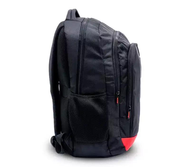 RadioShack 15.6 Laptop Backpack Black with Red Accent, Functional Tech Bag for Men and Women, Organized Storage for Work, and Travel 2606014