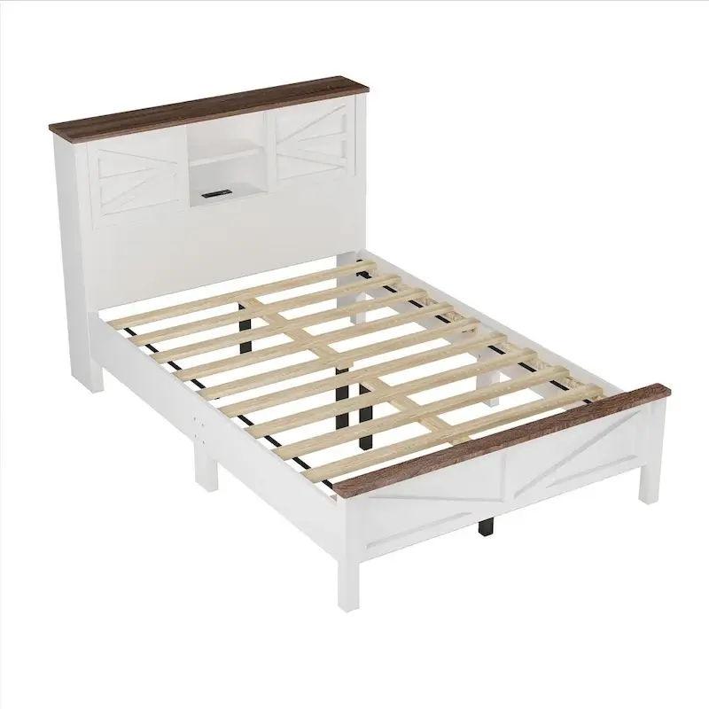 Bedroom Sets Full Size Platform Bed with Charging Station,Nightstand,Dresser(Set of 3)