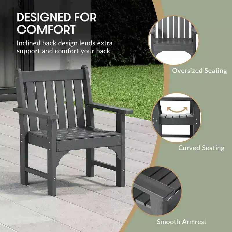WestinTrends Malibu Outdoor Patio 3-Piece HDPE Adirondack Garden Chairs with Square Adirondack Side Table Set