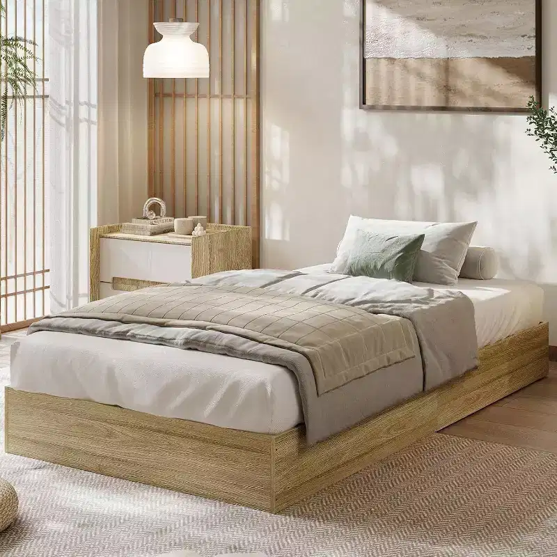 Platform Bed Frame with Wooden Slat Support, No Box Spring Needed, Easy Assembly