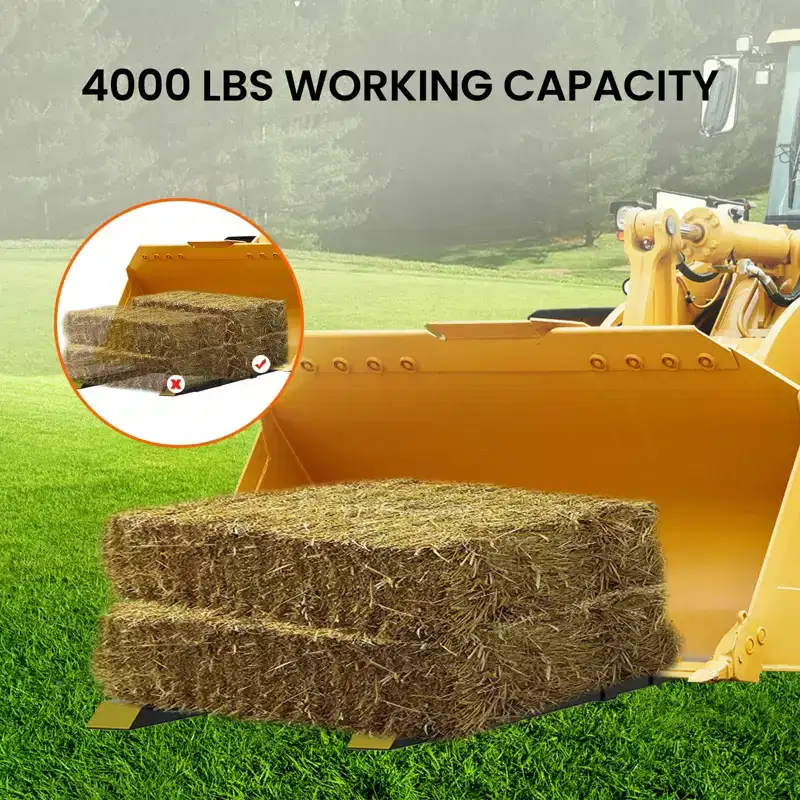 Pallet Forks 60 Heavy Duty  Tractor Bucket Clamp-On Forks with 4000 lbs Capacity, Adjustable Stabilizer BarSkid Steer Compatible Material Handling