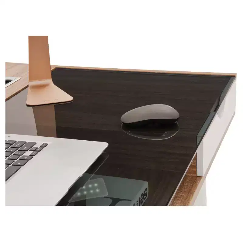 Compact Computer Desk with Multiple Storage Walnut, Modern Office Furniture with Cable Management