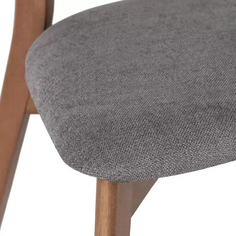Set of 2 Mid-Century Modern Dining Chairs with Cushioned Seats