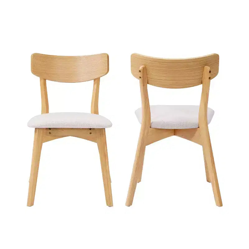 Set of 2 Mid-Century Modern Dining Chairs with Cushioned Seats