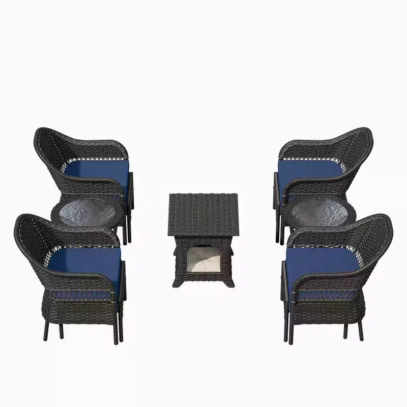 UPTIOT 11-Piece Outdoor Wicker Patio Conversation Seating Set