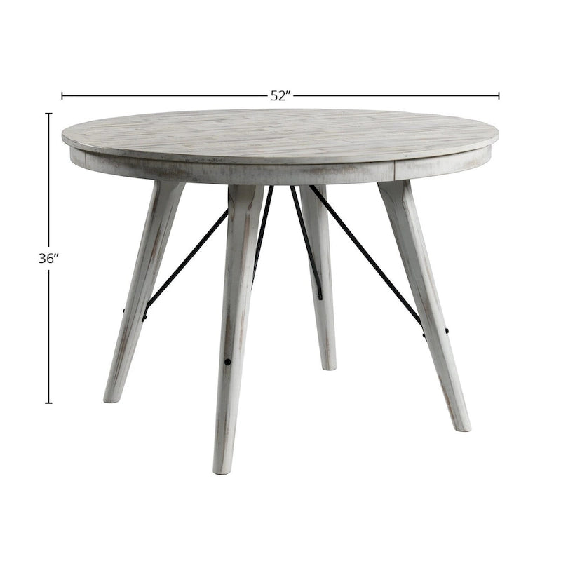 Grey Weathered Finish Round Counter Table in Rustic Style for 2–4 Person