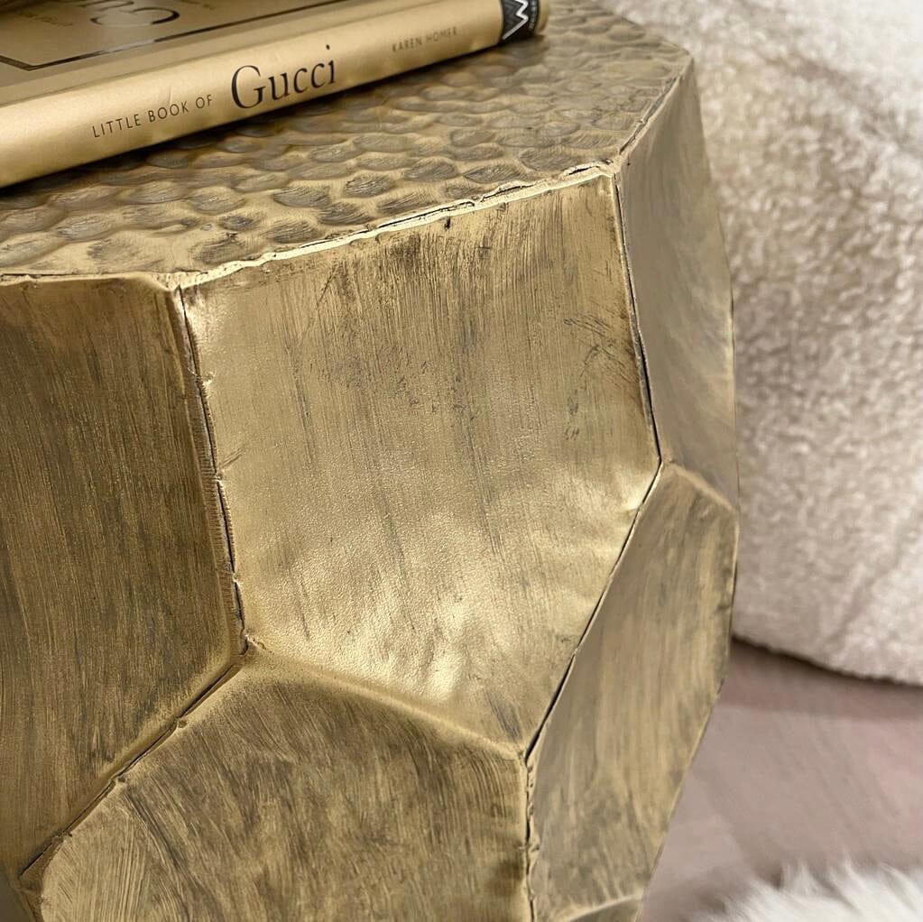 Antique Gold Round Side Table