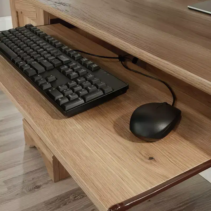 Sauder Computer Desk Timber Oak: Vintage Style Office Furniture with Storage Drawer & MDF Frame