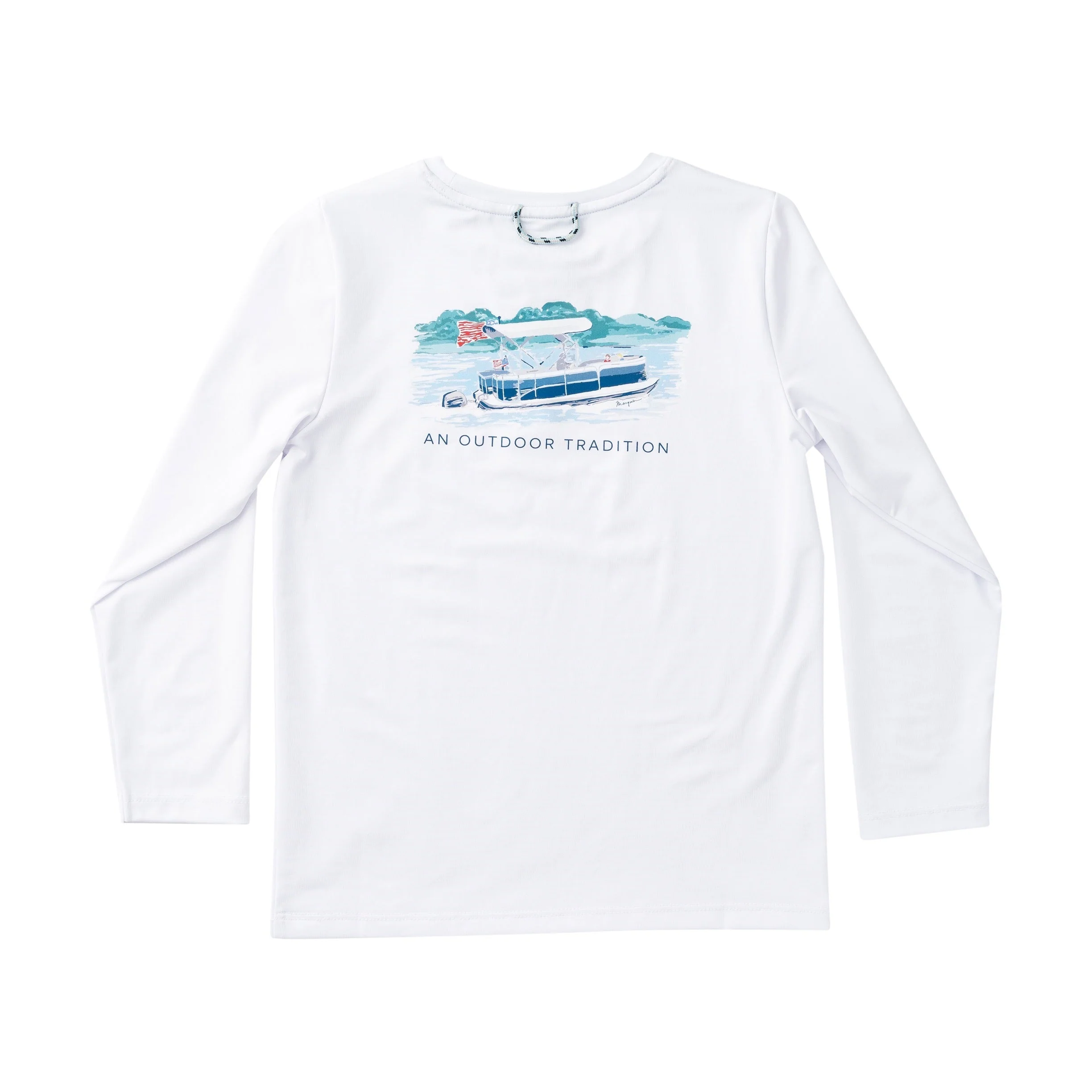 Kid's Pro Performance Long Sleeve T-shirt ¨C Pontoon Boat Art