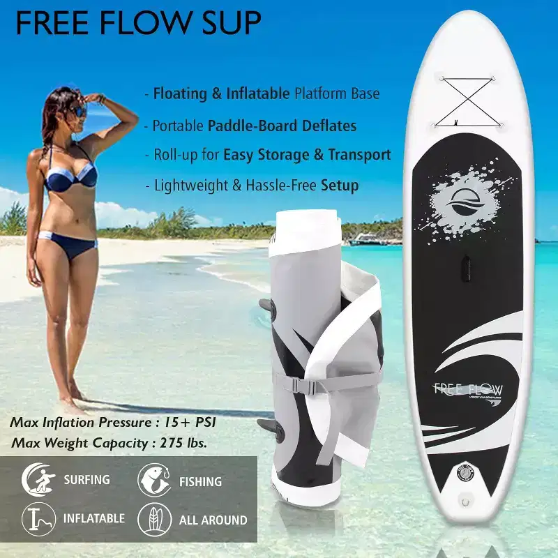 SereneLife 10'6 Inflatable Stand-Up Paddle-Board (SUP) with Paddle & Accessories