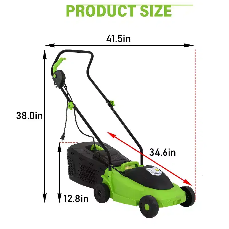 FDW 12 Amp Lawn Mower 13 Inch Grass Cutter Machine with Collection Box