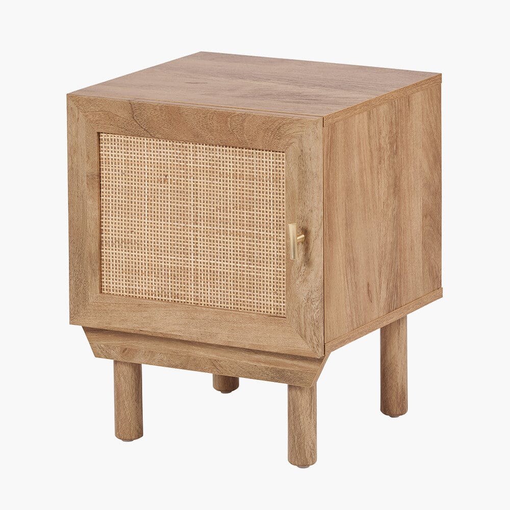 Natural Rattan 1 Door Bedside Table