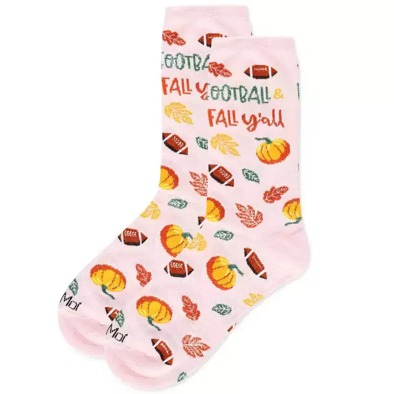 Memoi Women's Football & Fall Bamboo Crew Socks