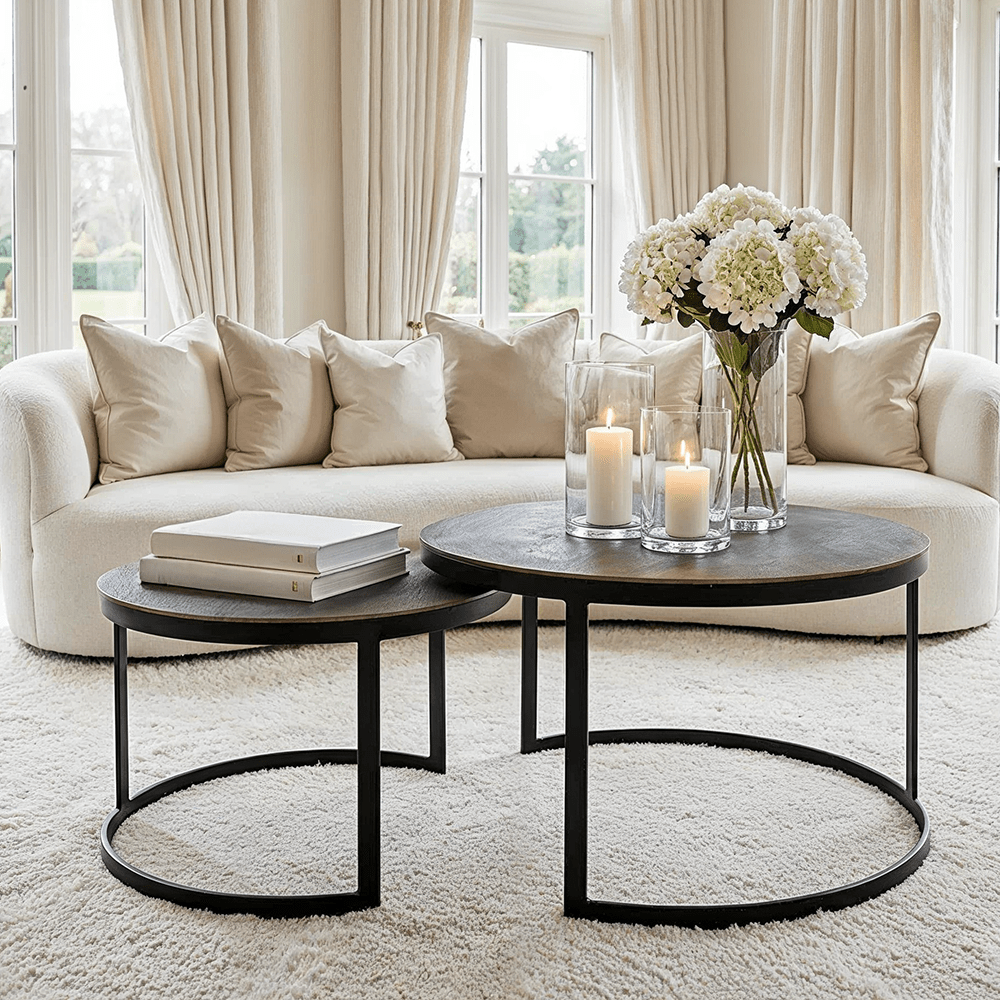 Black & Antique Bronze Nested Coffee Tables