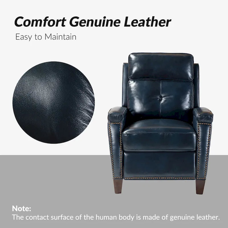 Mid-Century Modern Pushback Recliner with Nailhead Trim