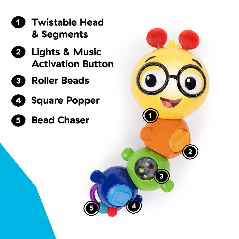 Baby Einstein Twist-a-Pal Cal Sensory Toy - 6-36m: Fine Motor Skills, Baby and Toddler Learning, Plastic