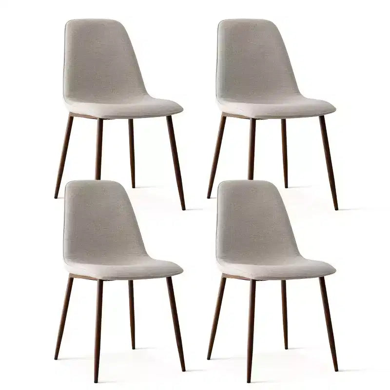 Olive+Oslo 5-Piece Dining Table Set for 4, Round Glass Dining Table with 4 Upholstered Dining Chairs Walnut Legs-Panipeachy