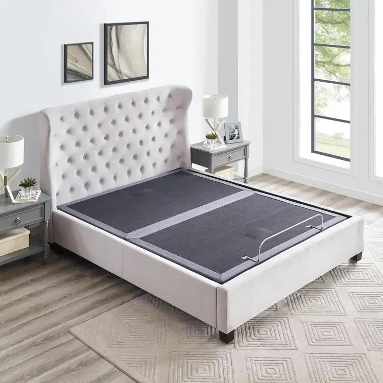 Adjustable Electric Bed Frame Base, 3-Speed Head & Foot Massage, Wireless Remote, USB Ports