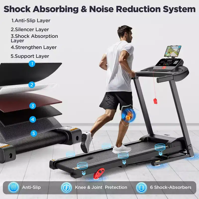 3-in-1 Electric Foldable Treadmill with 9% Incline, Foldable Treadmills for Home/Office, 3 HP Quiet Walking Running Jogging Fitness Machine