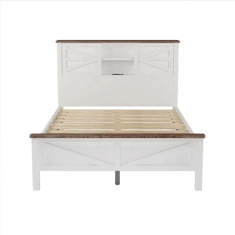 Bedroom Sets Full Size Platform Bed with Charging Station,Nightstand,Dresser(Set of 3)