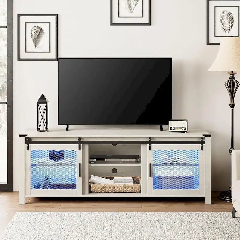 3-Sided Glass Electric Fireplace Insert – Gray & Blue Light / Black, Freestanding or Insert, 18 or 36 Inch