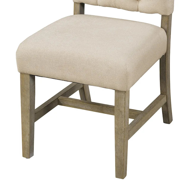 Functional Dining Table Set with Extendable Table and 4 Upholstered Chairs