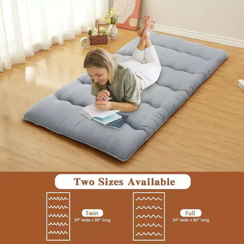 Japanese Futon Mattress, Foldable Floor Sleeping Pad, Tatami Mat for Home, Camping Mattress