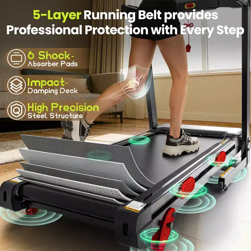 4 in-1 Folding Treadmill with 3.75HP Motor, 10% Manual Incline, Smart App Control, 320 lbs Capacity, Home Fitness Running Machine