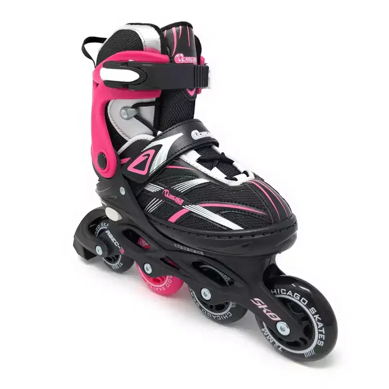 Chicago Skates Adjustable Kids' Inline Skates - Black/Pink