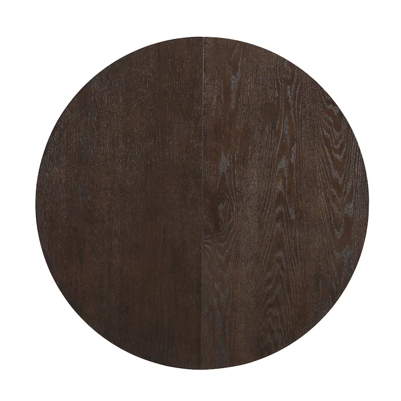 Modern Style Extendable Round Dining Table with Removable Leaf and Upholstered Dining Chairs