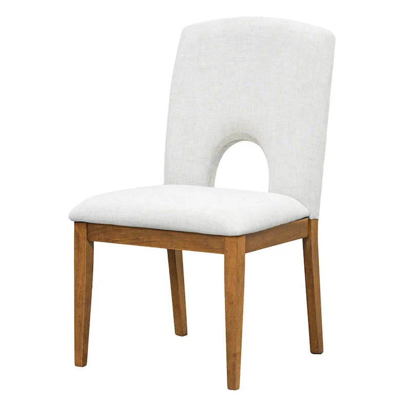 Modern Style Extendable Round Dining Table with Removable Leaf and Upholstered Dining Chairs