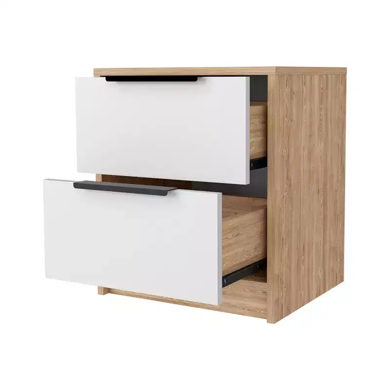 Washington Stylish Functional 2 Drawer Nightstand for Bedroom Living Room