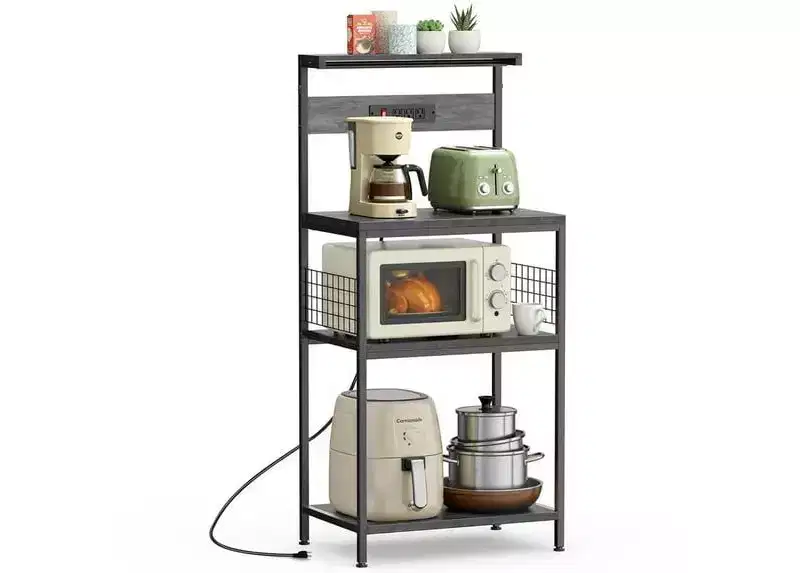 JIONJOY 3-Tier Kitchen Baking Rack  Heavy-Duty Steel Microwave Oven Stand, Organizer, Baking Utensils Storage Shelf, Rust-Resistant Coating