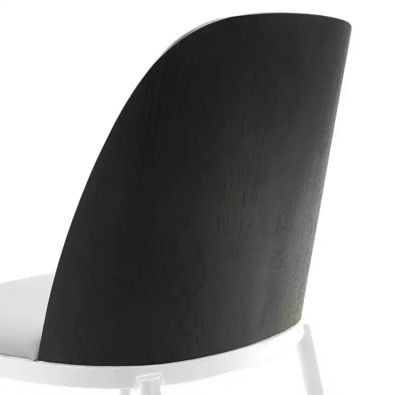 LeisureMod Tule Modern Dining Chair Set of 4 with PU Leather, Velvet, or Suede Seat and White Steel Frame  Kitchen, Dining Room, Home, Cafe, Seating