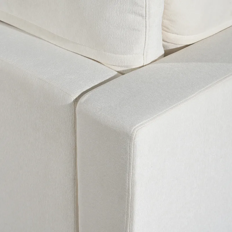 Beige Upholstered 4-Seater Modular Sectional Sofa with Wireless Charging