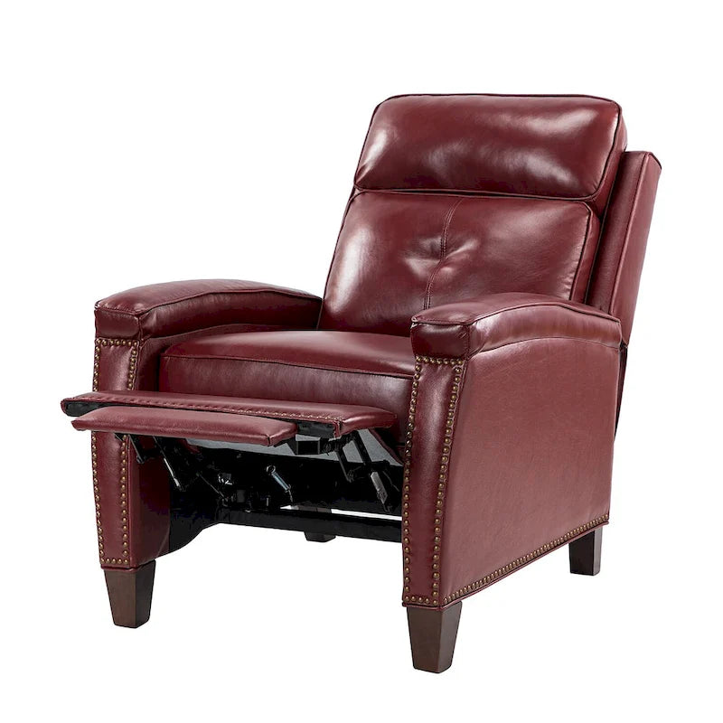 Mid-Century Modern Pushback Recliner with Nailhead Trim