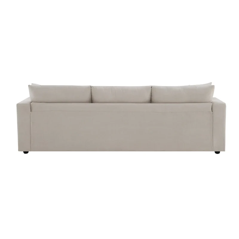White L-Shaped Sectional Sofa with Ottoman, Seats 5