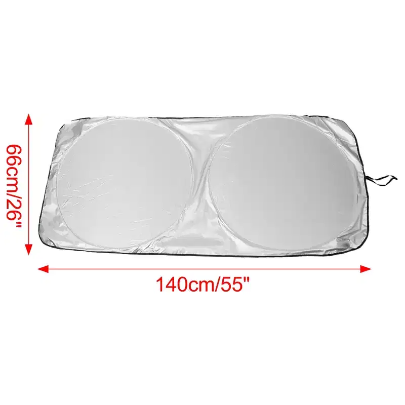 Unique Bargains Tone Rear Windshield for Car Automotive Sunshades 55 x 26 Black Silver Tone 1 Pc