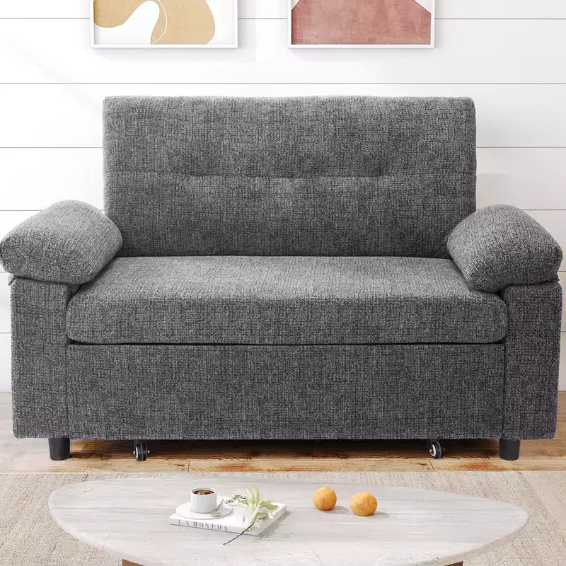 Dyonery 3-in-1 Convertible Sofa Bed, Pull Out Sleeper Sofa with Adjustable Backrest