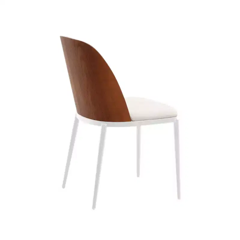 LeisureMod Tule Modern Dining Chair Set of 4 with PU Leather, Velvet, or Suede Seat and White Steel Frame  Kitchen, Dining Room, Home, Cafe, Seating