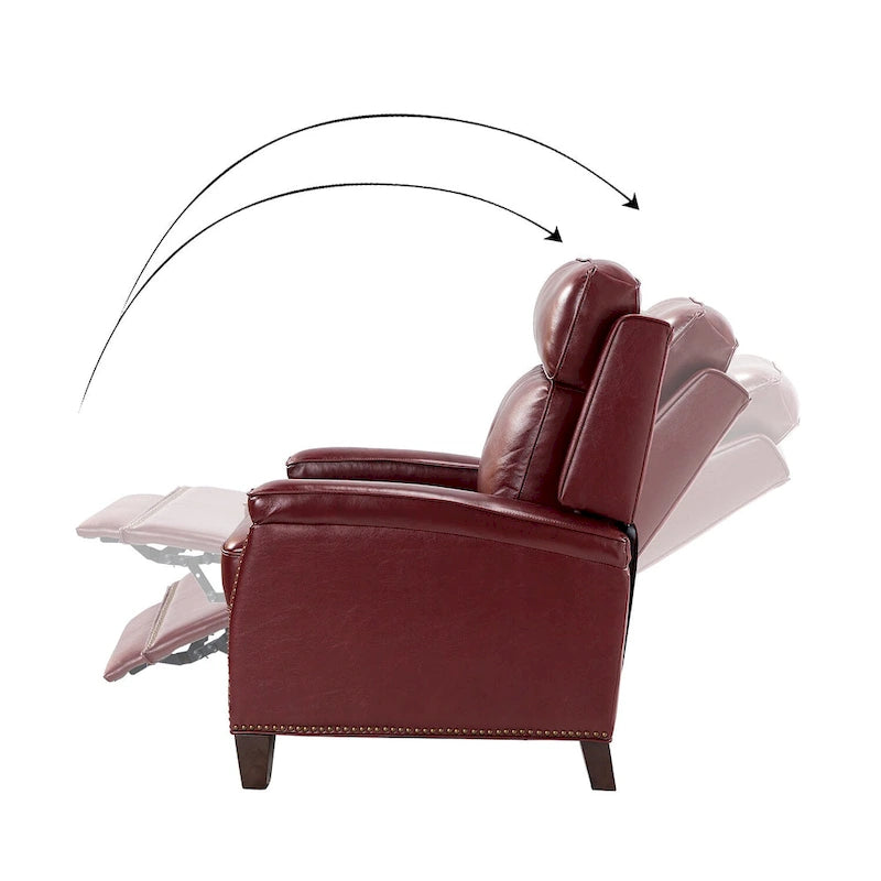 Mid-Century Modern Pushback Recliner with Nailhead Trim