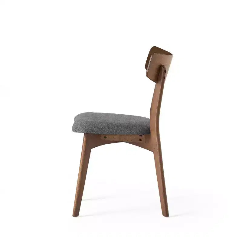 Set of 2 Mid-Century Modern Dining Chairs with Cushioned Seats