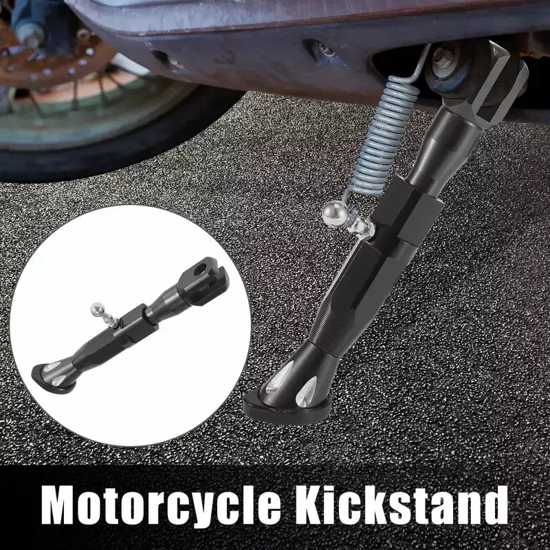 Unique Bargains Universal CNC Aluminum Alloy Adjustable Motorcycle Kickstand Side Support Stand Set