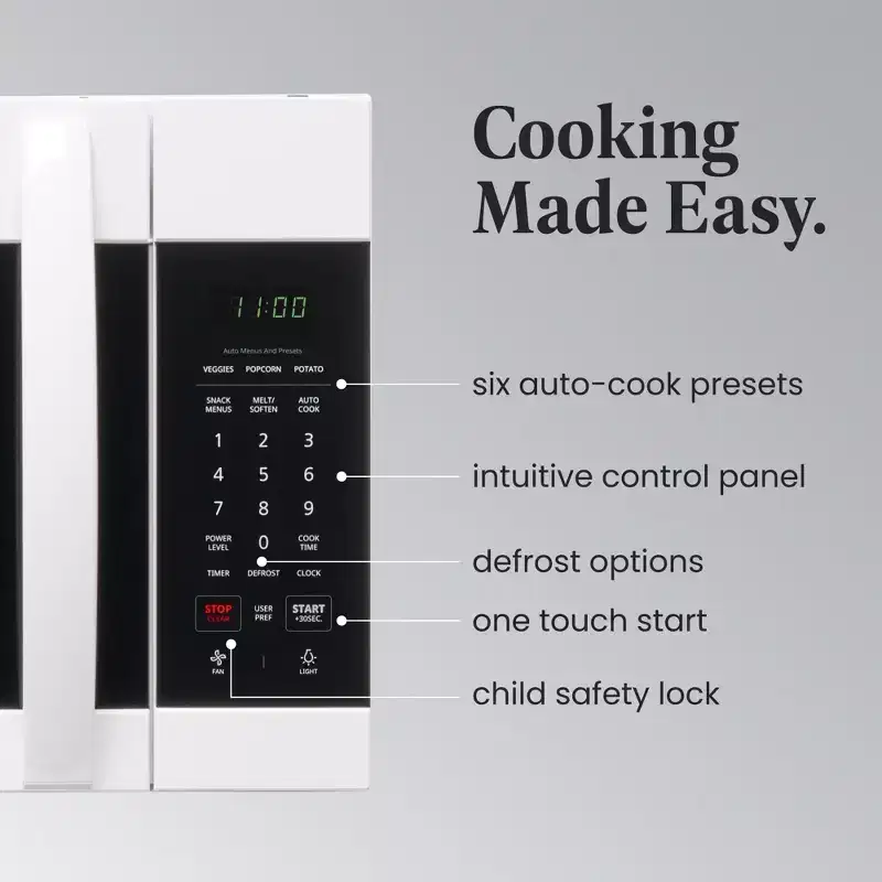 Farberware 1.7 Cu. Ft. Over-the-Range Microwave, 1000W with Smart Sensor Cooking