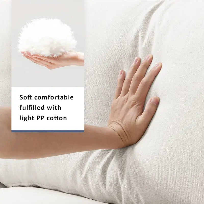 White L-Shaped Sectional Sofa with Ottoman, Seats 5