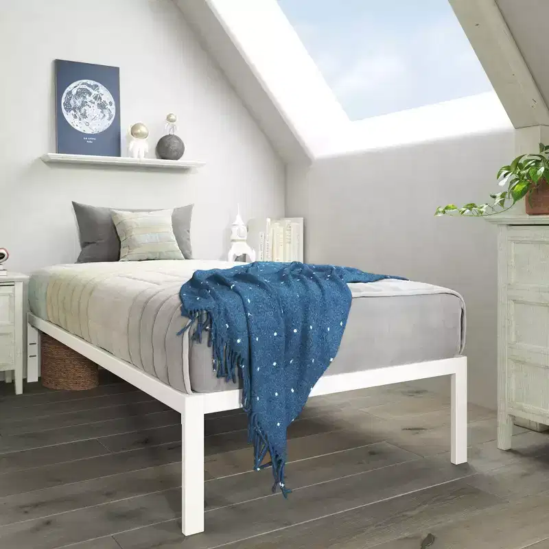 Mia 14 Metal Platform Bed Frame White - Zinus
