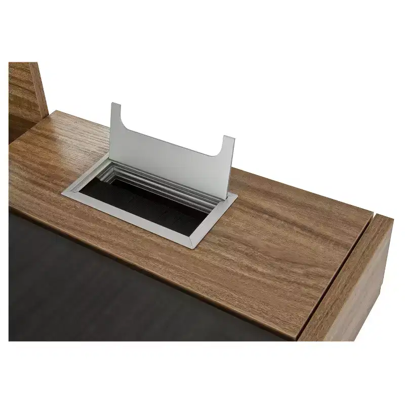 Compact Computer Desk with Multiple Storage Walnut, Modern Office Furniture with Cable Management