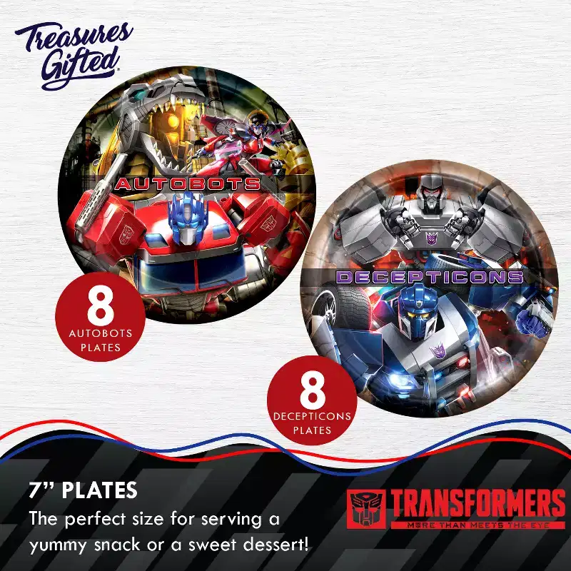 Treasures Gifted Transformers Party Tableware Starter Set for 16 Guests