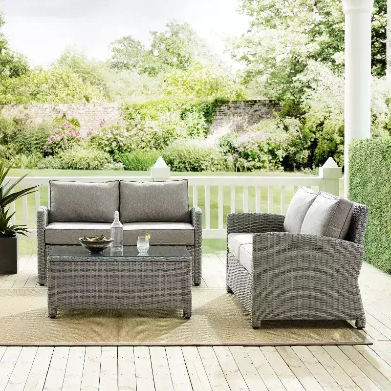 Bradenton 3pc Outdoor Wicker Seating Set - Crosley