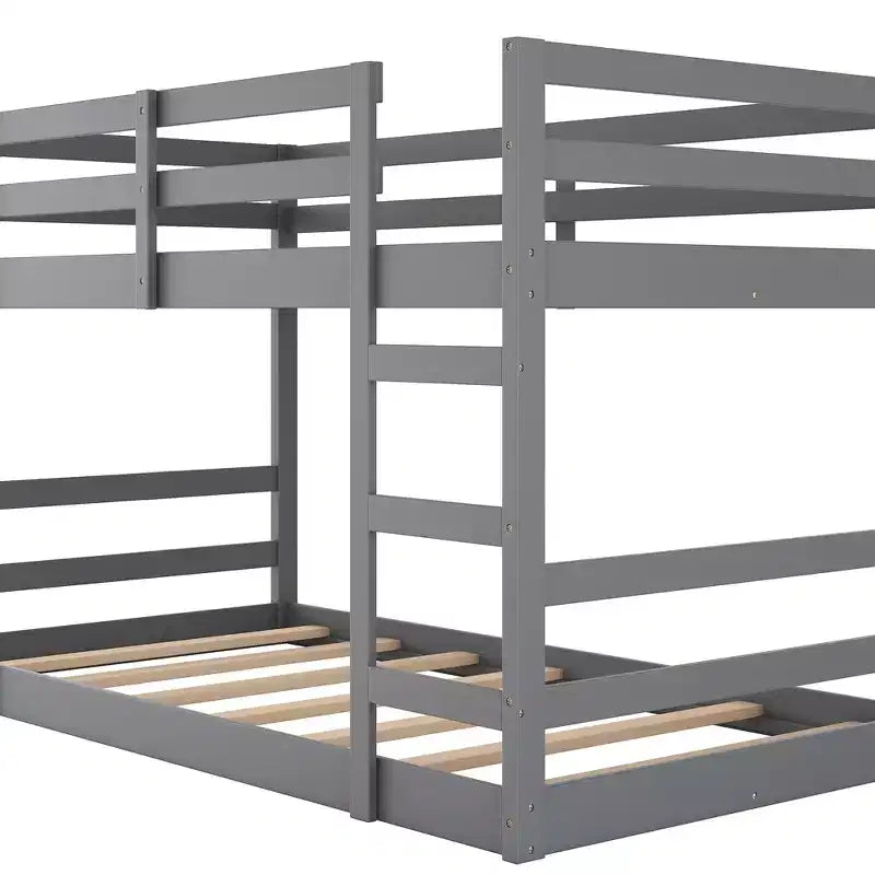 Whisen Full Over Full Bunk Bed with Ladder, Solid Construction